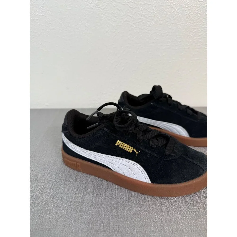 Puma Club Classic Black White Gum 13 Children Sneakers Retro Shoes